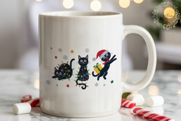 Christmas Cat Lights: Festive Illustrations