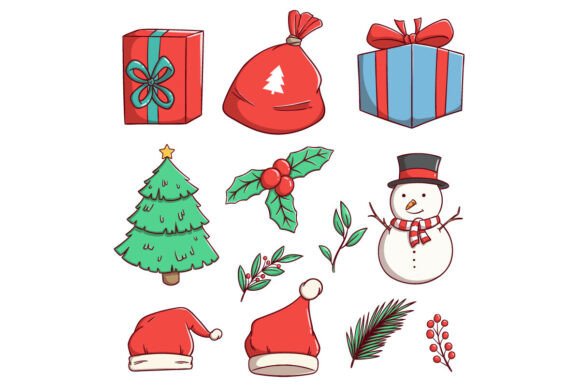 Christmas Elements Doodle Illustration Review