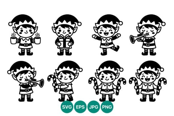 Christmas Elf Vector Art Set: Premium Illustrations