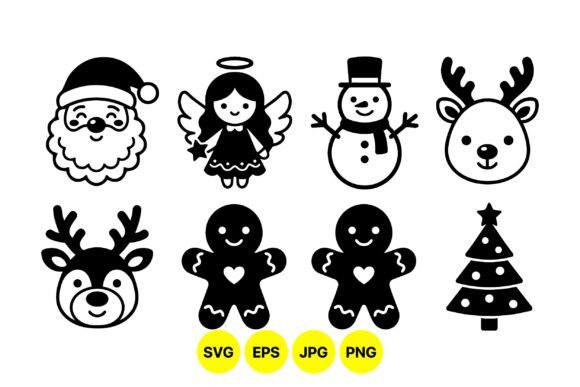 Cute Christmas SVG Icon Set & Illustrations