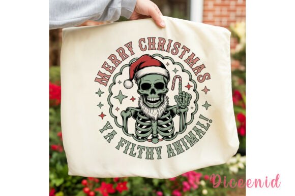 Filthy Animal Skeleton Christmas PNG: Bold Illustrations