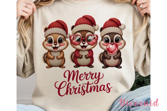Knit Chipmunk Christmas PNG Clipart Review