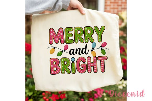 Merry Bright Christmas Lights PNG & Illustrations