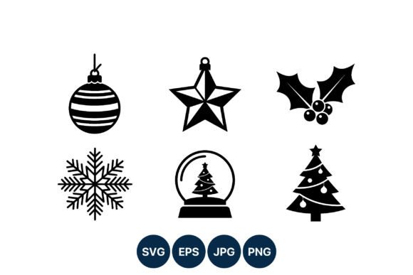 Review: Christmas Black and White Icons Illustrations