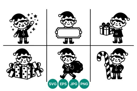 Review: Christmas Elf Icons Vector Collection Illustrations
