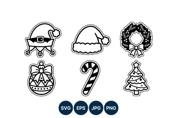Review: Christmas Holiday Black Line Art Icons