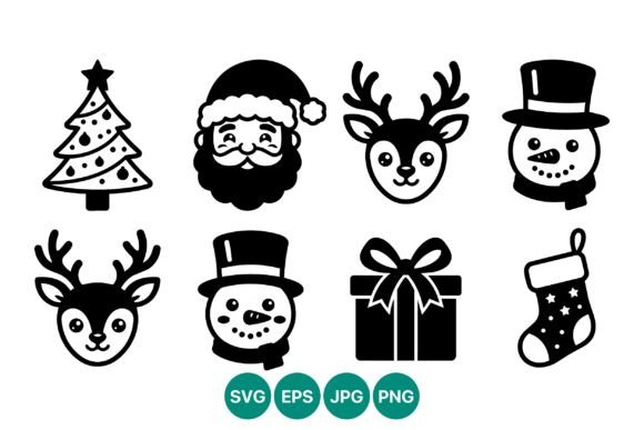 Review: Christmas Icons Black White Illustrations