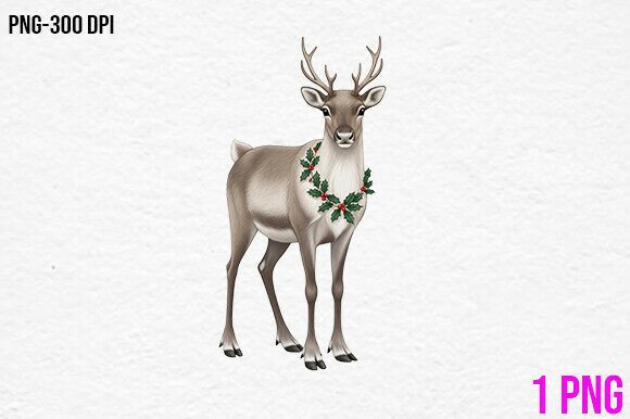Review: Christmas Reindeer with Holly PNG Illustrations