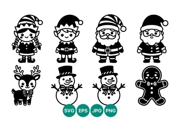Reviewing Christmas Characters Clip Art Illustrations