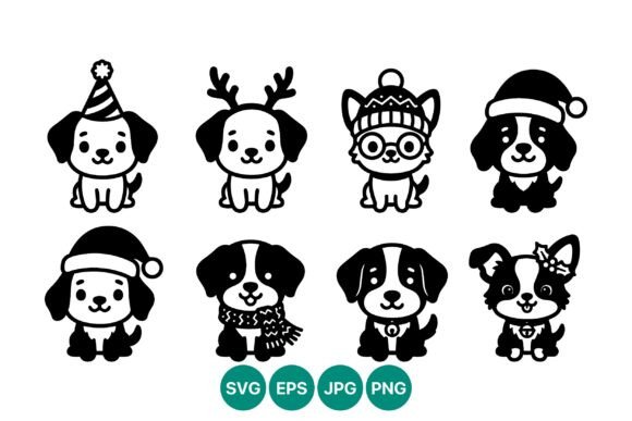 Reviewing Christmas Dog Illustrations for Client Projects