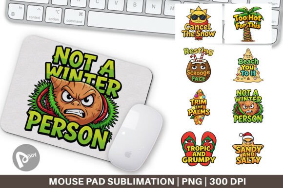 Salty Tropical Christmas Mouse Pad PNG Review