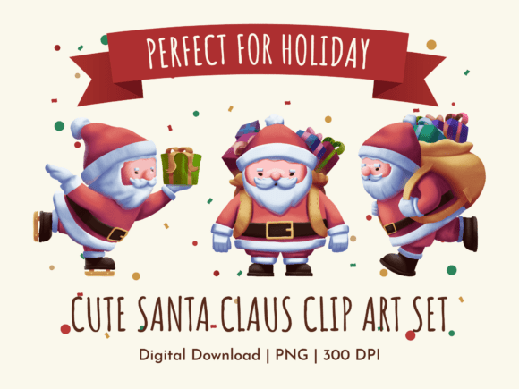Santa Claus Clip Art Set – Christmas PNG Review