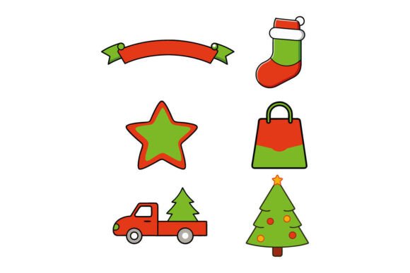 Winter Glow Christmas Flat Icon Set – Fe Illustrations